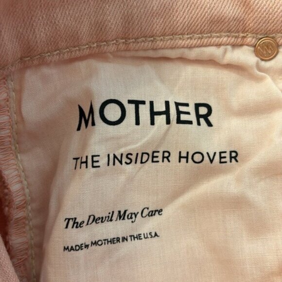 MOTHER The Insider Hover High Rise Straight Jeans – Peach Parfait  Size 24 NWT - Picture 3 of 9